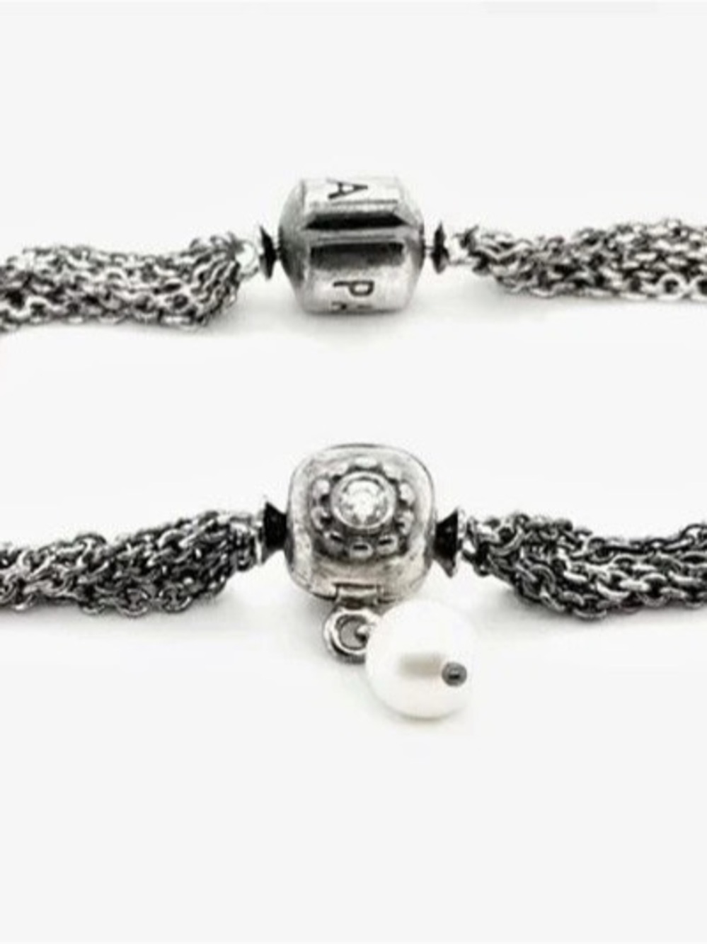 Pandora Retired Multi-Chain Pearl Charm Bracelet